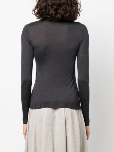 Lorena Antoniazzi Crystal-embellished Star-logo Jumper In Grau