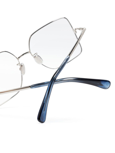 Max Mara Brille Mit Eckigem Gestell In Silver