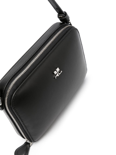 Shop Courrèges Cloud Reflex Leather Shoulder Bag In Schwarz