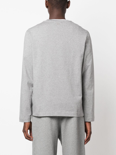 Shop Ami Alexandre Mattiussi Ami De Coeur Organic-cotton Sweatshirt In Grau