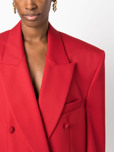 Shop Magda Butrym Double-breasted Wool Blazer In Red