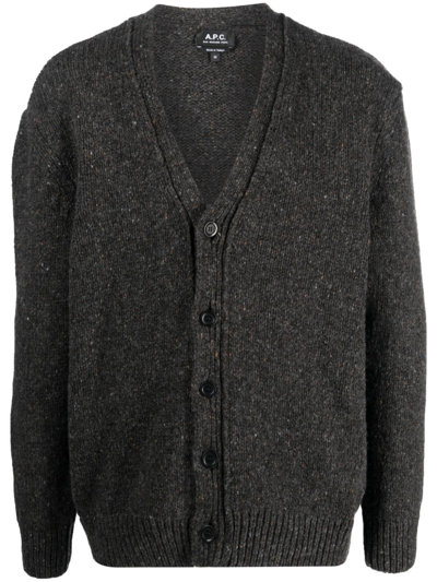 Shop Apc Teophile Wool Cardigan In Grau