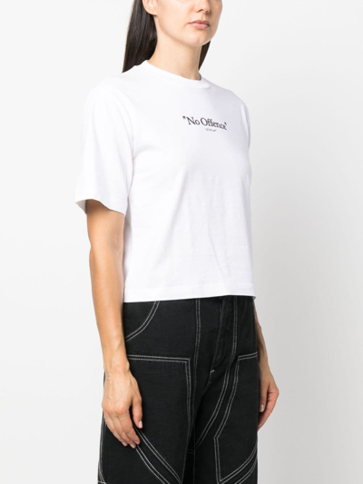 Shop Off-white No Offence Cotton T-shirt In Weiss