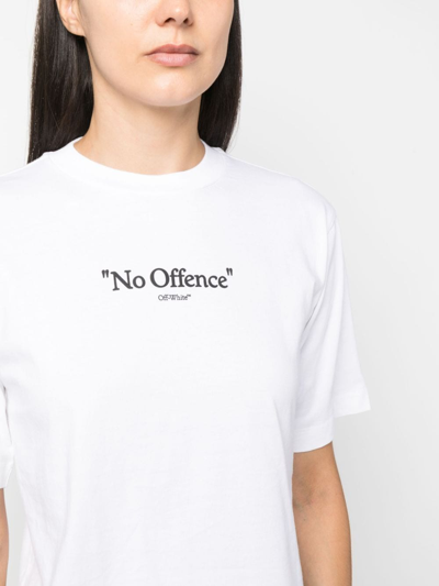 Shop Off-white No Offence Cotton T-shirt In Weiss