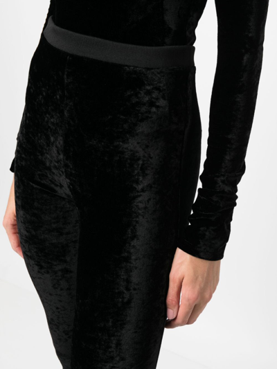 Bally Flared Pants In Black Velvet In Black