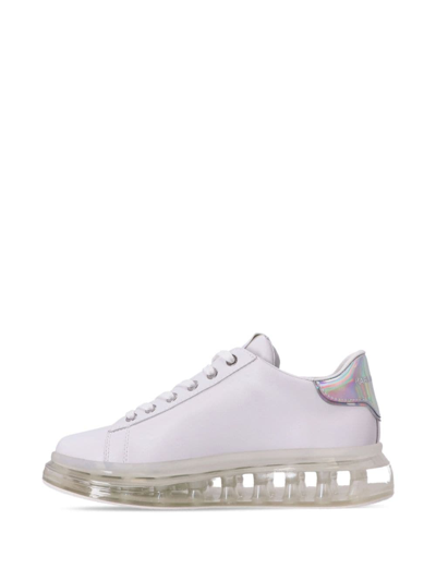 Shop Karl Lagerfeld Kapri Kushion Leather Sneakers In White