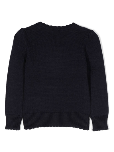 Polo Ralph Lauren Patterned-intarsia Cotton Jumper In Blau