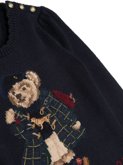 Polo Ralph Lauren Patterned-intarsia Cotton Jumper In Blau