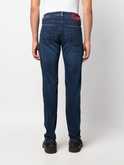 Shop Jacob Cohen Mid-rise Slim Jeans In Blau