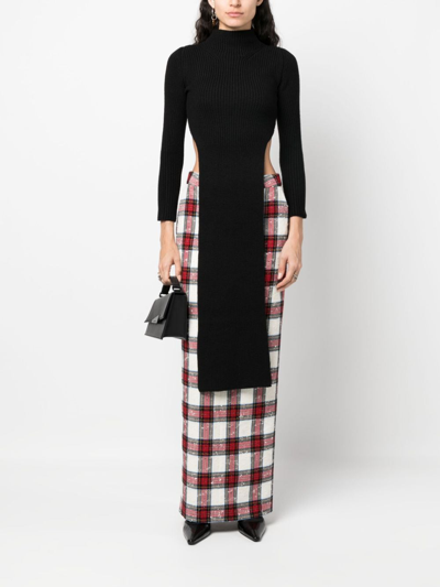Patou Cut-out Detail Wool Knitted Top In Schwarz