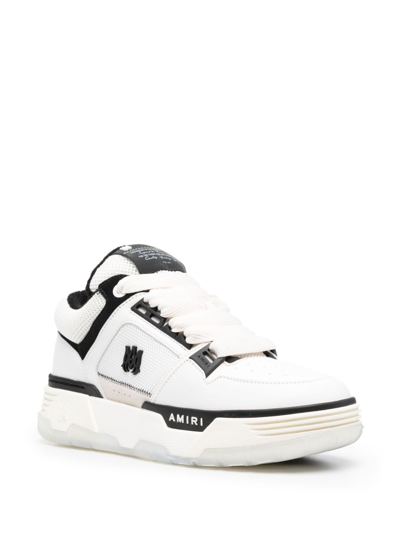 Shop Amiri Ma-1 Leather Sneakers In White