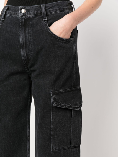 Agolde Minka Wide Leg Cargo Jeans In Schwarz