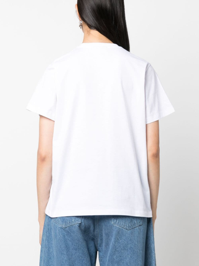 Shop Ganni Relaxed Bunny Organic Cotton T-shirt In Weiss