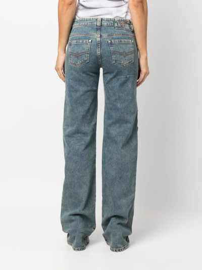 Shop Blumarine Straight-leg Cargo Jeans In Blau