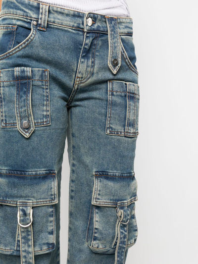 Shop Blumarine Straight-leg Cargo Jeans In Blau