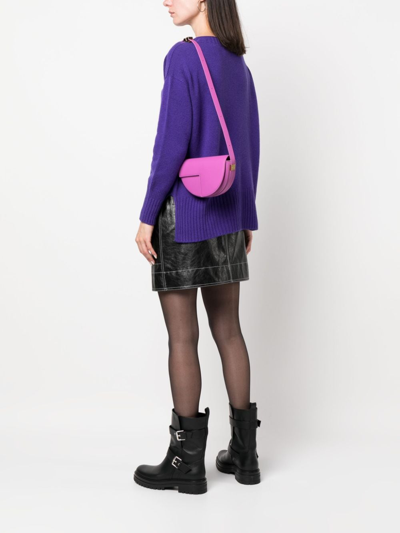 Shop Patou Le Petit  Leather Shoulder Bag In Violett