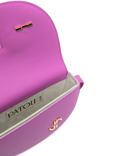 Shop Patou Le Petit  Leather Shoulder Bag In Violett