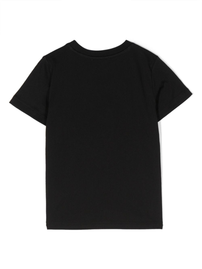 Shop Moschino Logo-embossed Cotton T-shirt In Schwarz