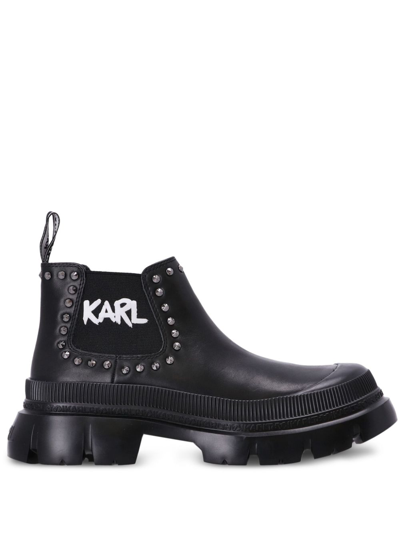 Shop Karl Lagerfeld Trekka Max Studded Boots In Schwarz