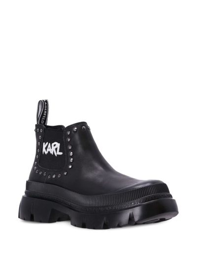 Karl Lagerfeld Trekka Max Studded Boots In Schwarz
