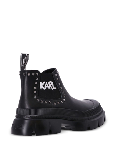 Karl Lagerfeld Trekka Max Studded Boots In Schwarz