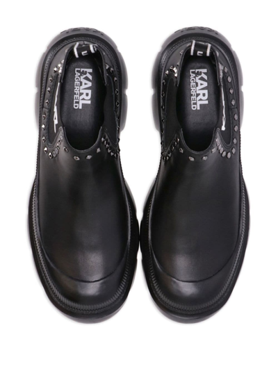 Karl Lagerfeld Trekka Max Studded Boots In Schwarz