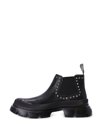 Karl Lagerfeld Trekka Max Studded Boots In Schwarz
