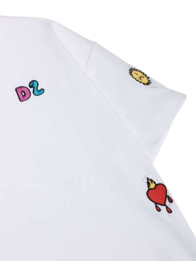Dsquared2 Besticktes T-shirt In White