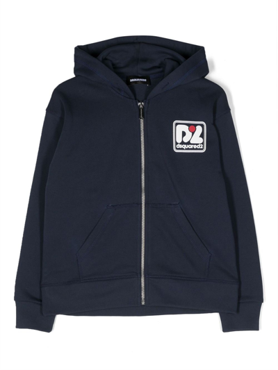 Dsquared2 Hoodie Mit Logo-patch In Blue