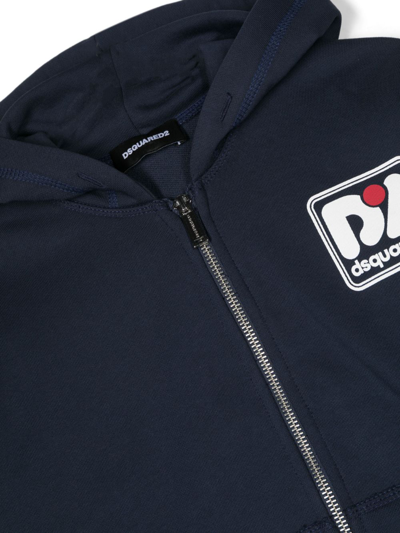Dsquared2 Hoodie Mit Logo-patch In Blue