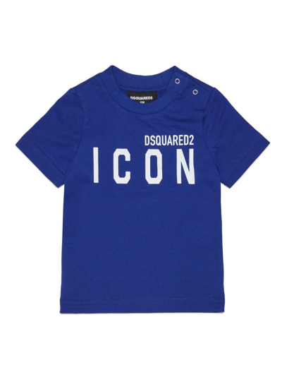 Shop Dsquared2 Icon Logo-print T-shirt In Blue