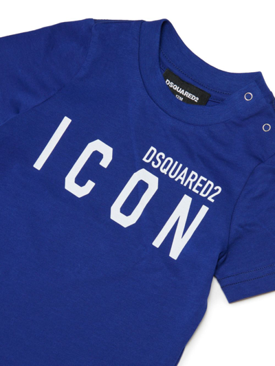 Shop Dsquared2 Icon Logo-print T-shirt In Blue