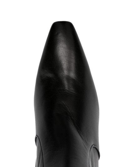 Shop Brunello Cucinelli 80mm Rhinestone-embellished Leather Boots In Schwarz