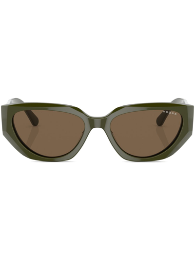 Shop Vogue Eyewear Cat-eye Frame Tinted Sunglasses In Grün