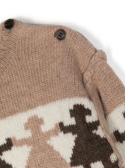 Dsquared2 Gestrickter Intarsien-pullover In Neutrals