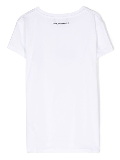 Shop Karl Lagerfeld Choupette Cotton Blend T-shirt In Weiss