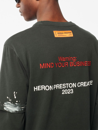 Shop Heron Preston Security Logo-print Cotton T-shirt In Black
