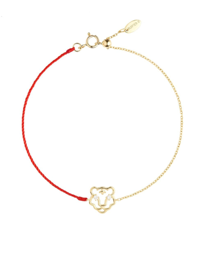 Shop Ruifier 18kt Yellow Gold Scintilla Tiger Cord Bracelet In Rot