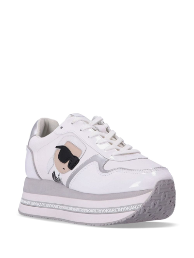 Karl Lagerfeld Velocita Ii Platform Sneakers In Weiss