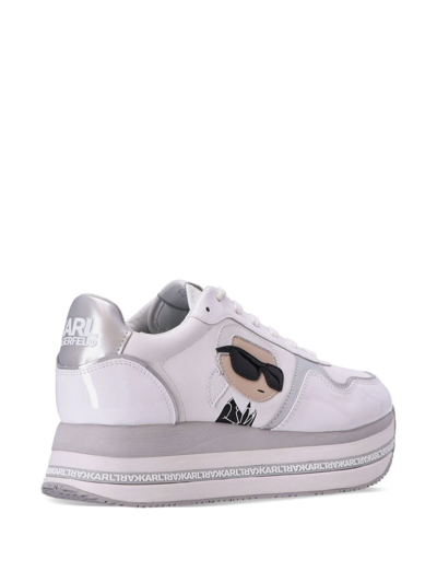 Karl Lagerfeld Velocita Ii Platform Sneakers In Weiss