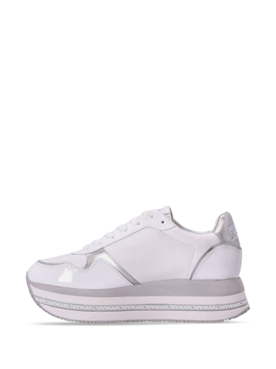 Karl Lagerfeld Velocita Ii Platform Sneakers In Weiss