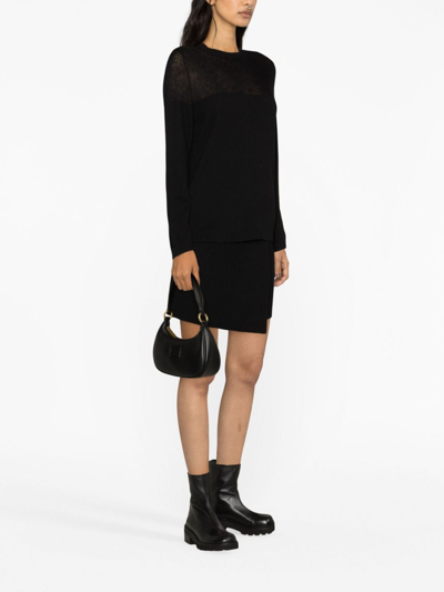 Fabiana Filippi Crew-neck Long-sleeve Jumper In Schwarz