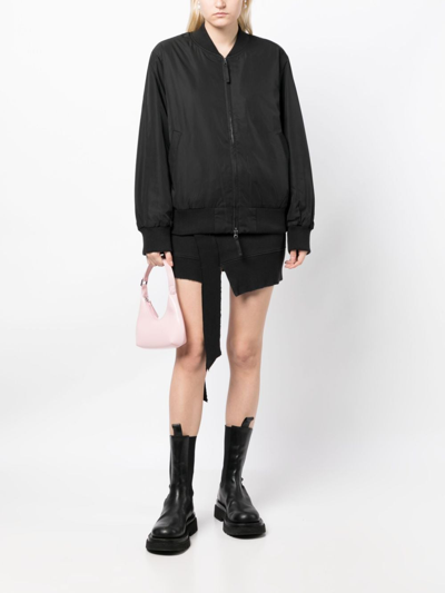 B+ab Baseball-collar Zip-up Bomber Jacket In Schwarz