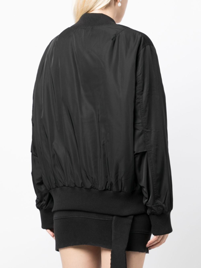 B+ab Baseball-collar Zip-up Bomber Jacket In Schwarz
