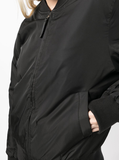 B+ab Baseball-collar Zip-up Bomber Jacket In Schwarz
