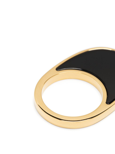 Shop Coperni Swipe Lacquered Ring In Gold