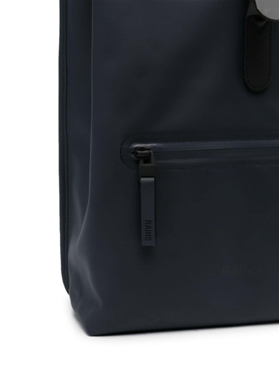 Shop Rains Roll-top Buckled Backpack In Blau