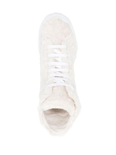 Casadei Textured High-neck Sneakers In Weiss