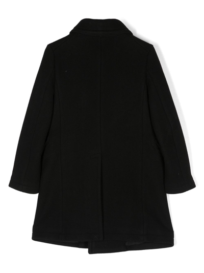 Shop Dsquared2 Double-breasted Wool Blend Coat In Black