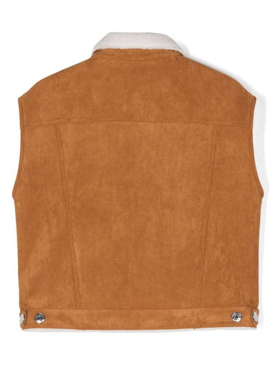 Dsquared2 D2j429u Jacket Dsquared Synthetic Sheepskin Vest In Brown